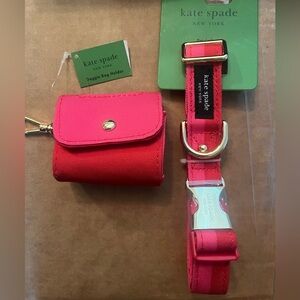 KATE SPADE Matching Pet collar & Doggie bag holder! NWT